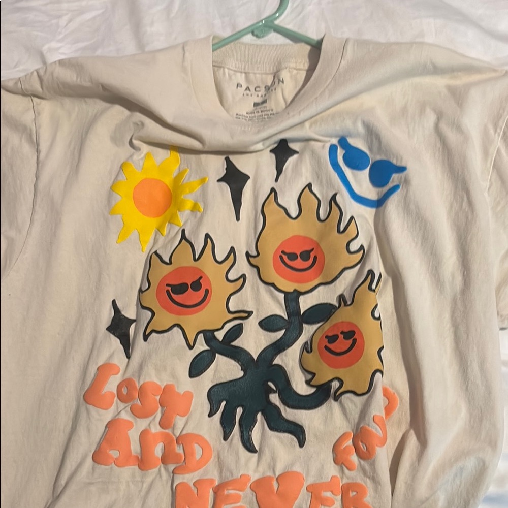 PacSun Kids Graphic Tee - Cream with Multicolor Design